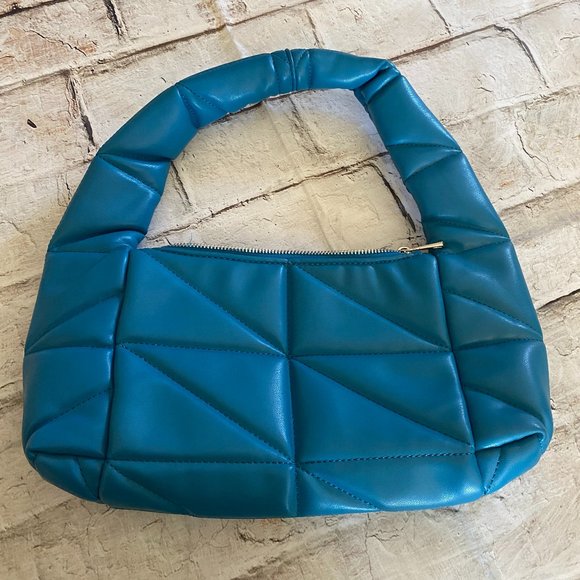 Zara Handbags - Zara Turquoise Baguette Bag